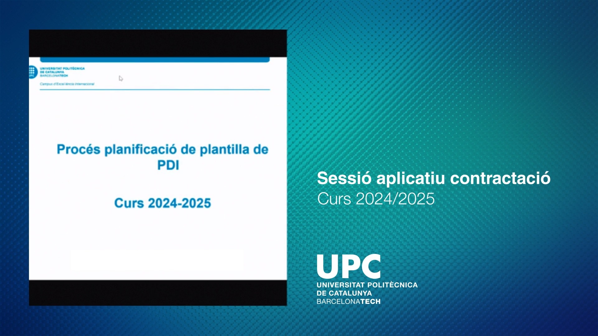 Sessió aplicatiu contractació curs 2024-2025