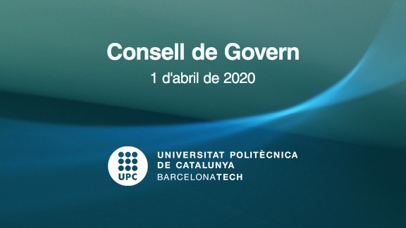 Consell de Govern de l’1 d’abril de 2020