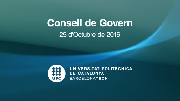 Consell de Govern del 25 d'octubre de 2016