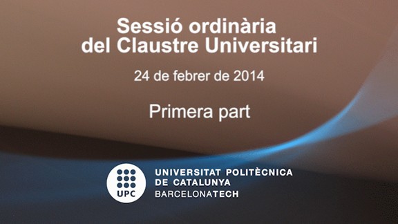 Sessió ordinària del Claustre Universitari del 24 de febrer de 2014