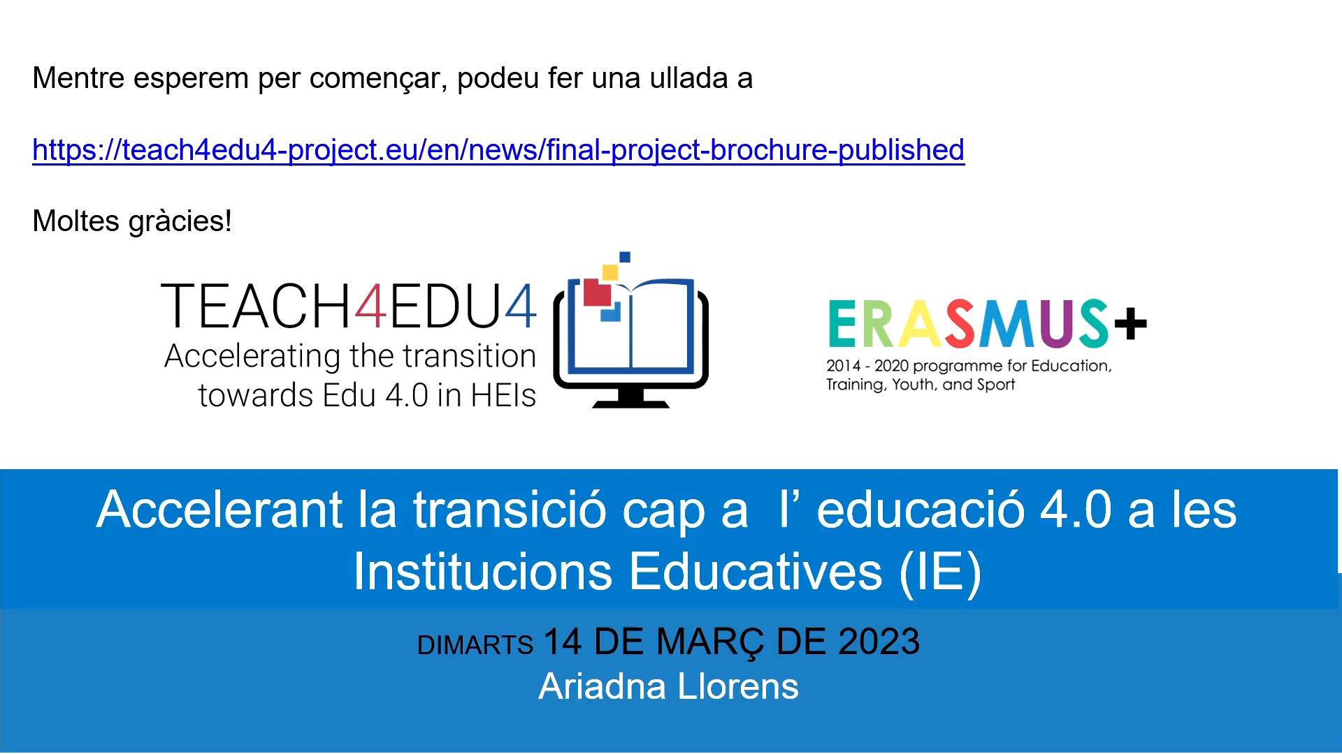 Accelerant la transició cap a l’educació 4.0 a les Institucions Educatives