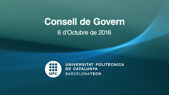 Consell de Govern  del 6 d'octubre de 2016