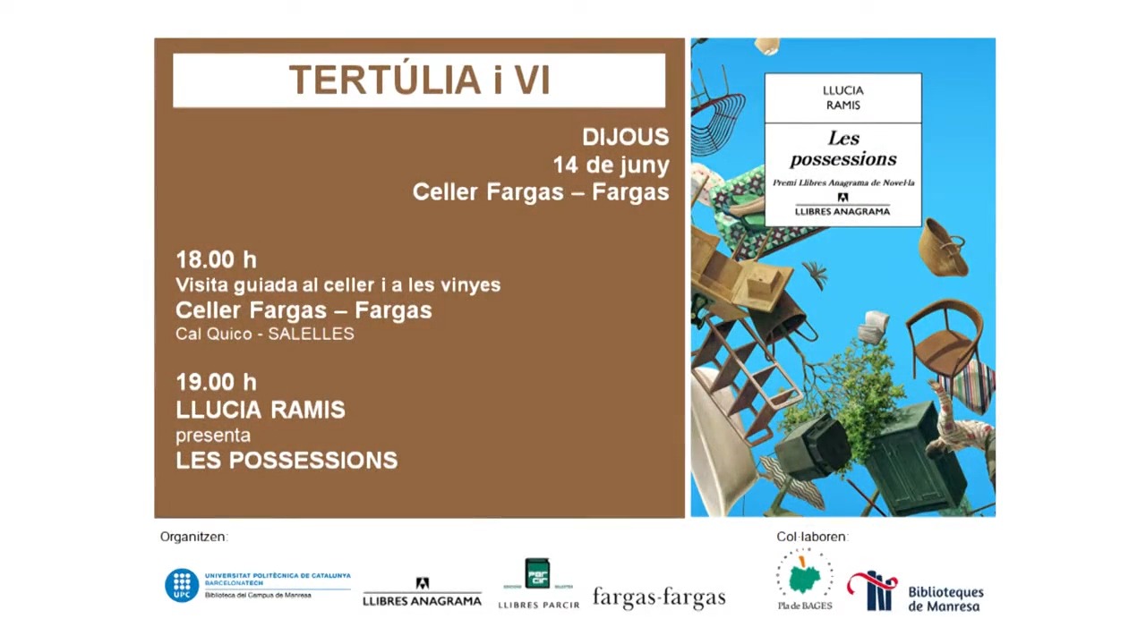 Tertúlia i vi 2018: Llucia Ramis i vins Fargas - Fargas