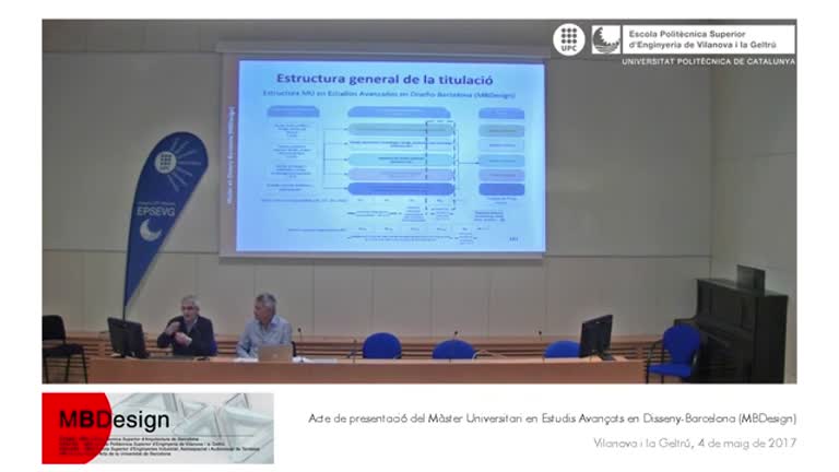 Presentació del Màster Universitari Estudis Avançats Disseny-Barcelona (MBDesign)