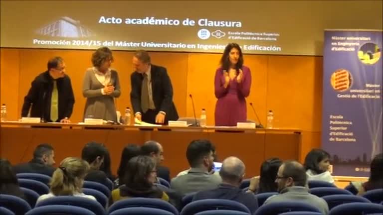 Acto académico de clausura de la promoción 2014-2015 del Màster Universitario en Ingeniería de Edificación
