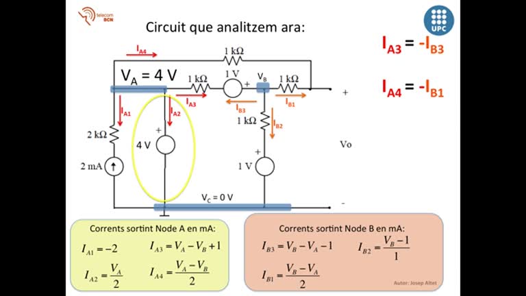 23. Tècnica sistemàtica d’anàlisi de circuits mitjançant el càlcul de les tensions de node. Part II: la tensió d’un node és coneguda a priori