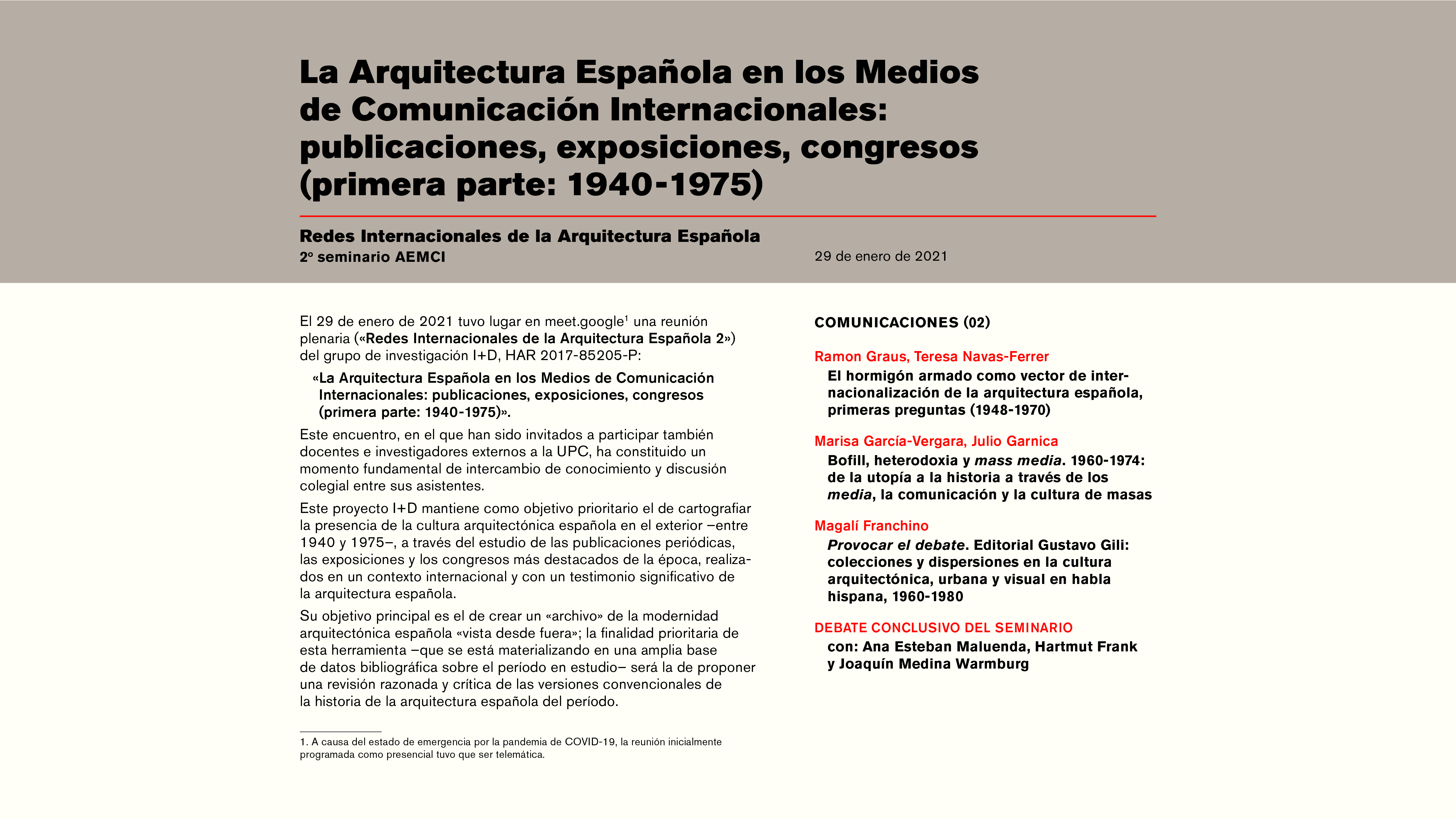 La Arquitectura Española en los Medios de Comunicación Internacionales. Primera parte: (1940-1975)