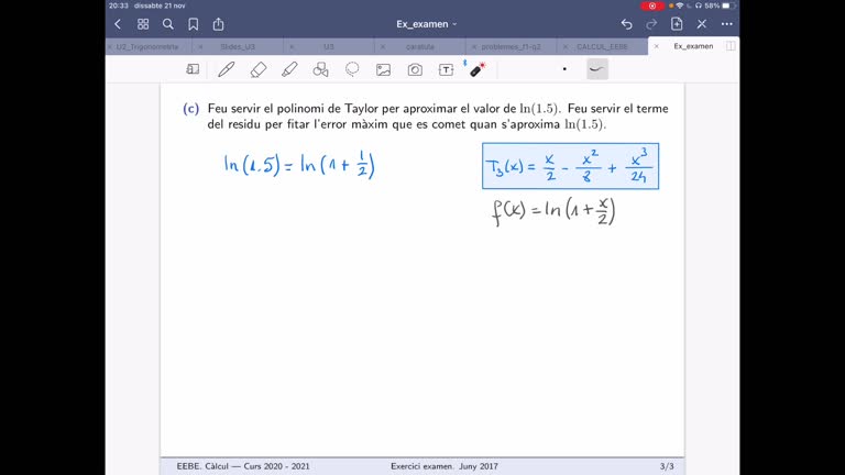 Tema 3 – Derivada de funcions de variable real. 04 Exemple Taylor 