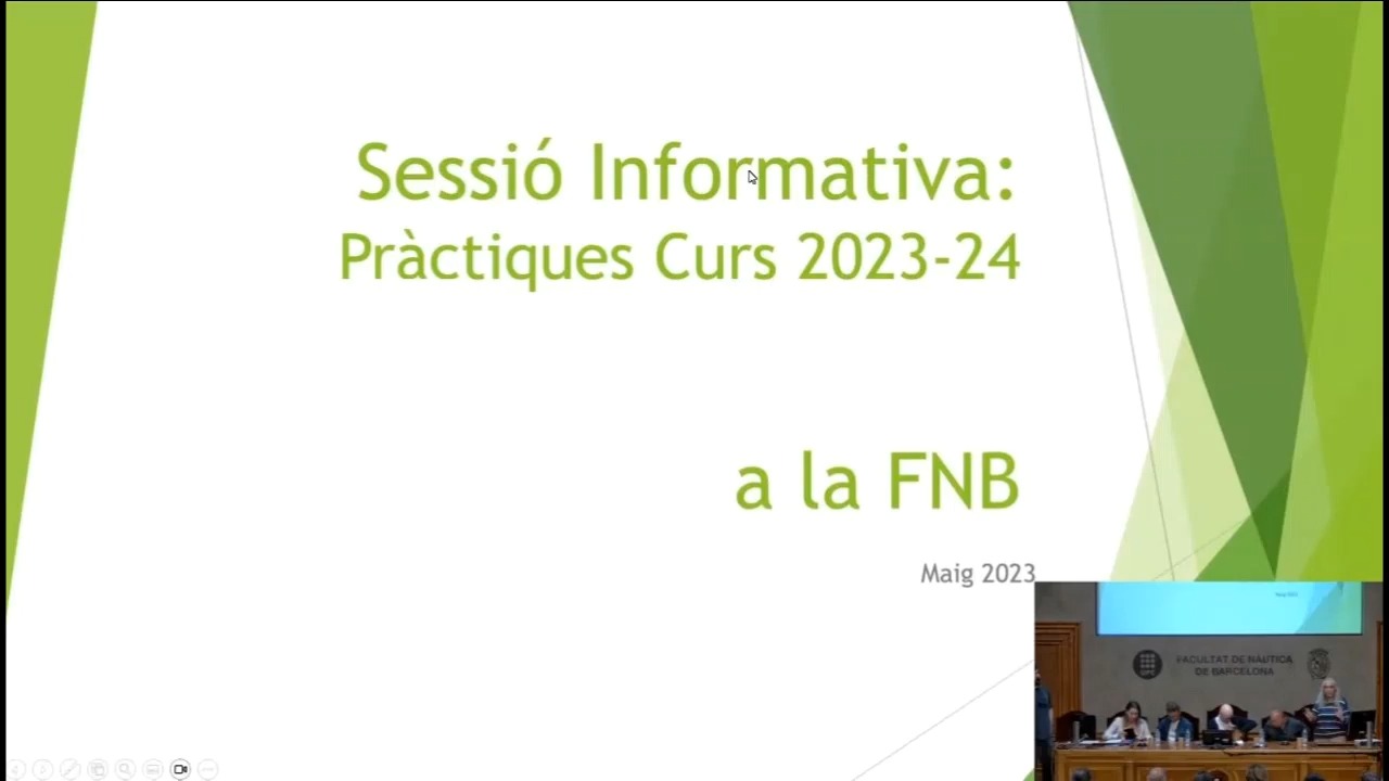 Sessió informativa pràctiques a l'FNB. Curs 2023-24