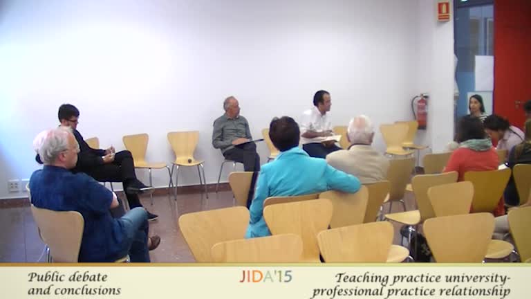 JIDA'15. Debate and conclusions about Teaching practice University - Professional Practice relationship. (Thursday 28)