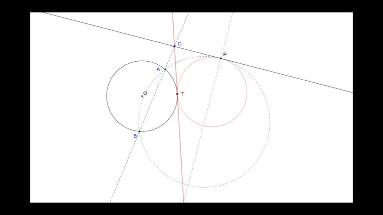 04. Resolució d'un exercici de tangències: Circumferència tangent a una altra circumferència i a una recta en un punt donat d'aquesta recta.