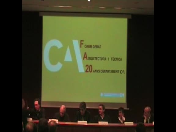 Fòrum debat: Arquitectura i tècnica. 20 anys del Departament de CAI (1a part)