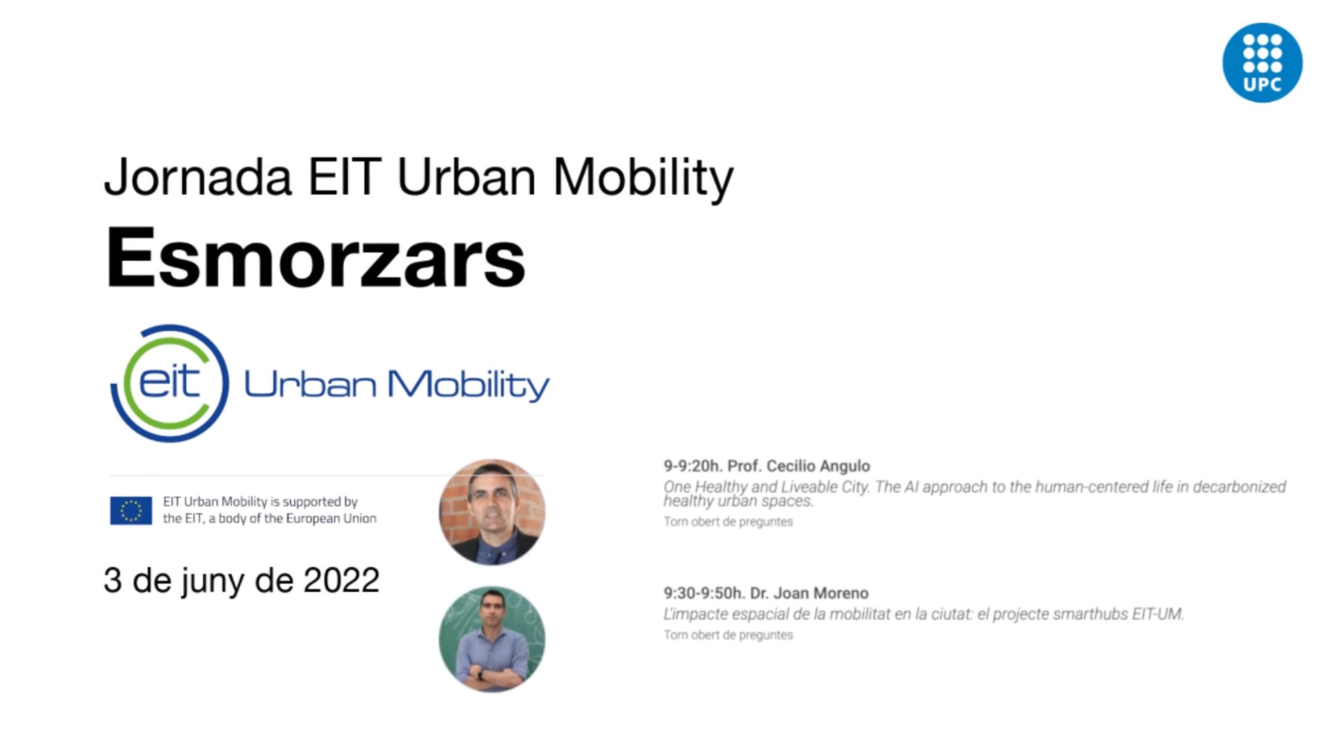 Jornada EIT Urban Mobility - Esmorzars