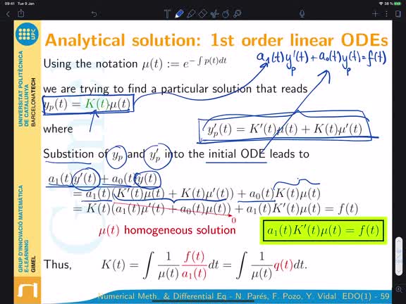Ordinary differential equations. First order 