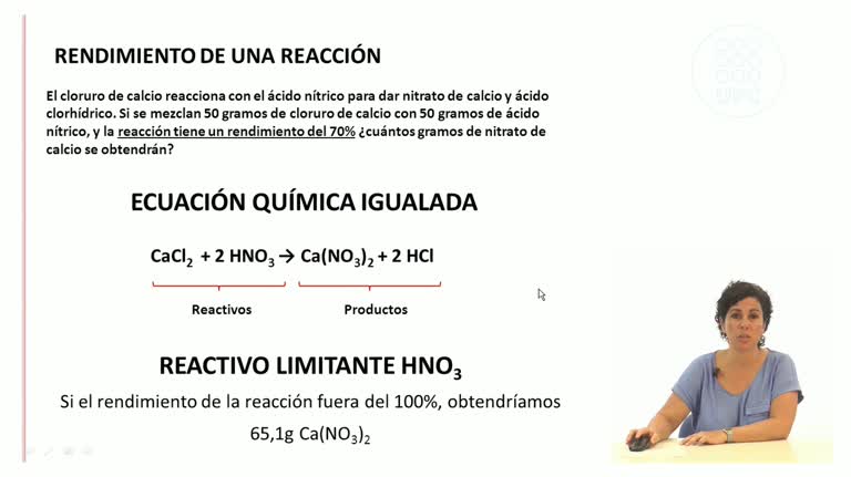 ELI. Química. Reacciones químicas Reactivo limitante Rendimiento de una reacción Pureza de reactivos