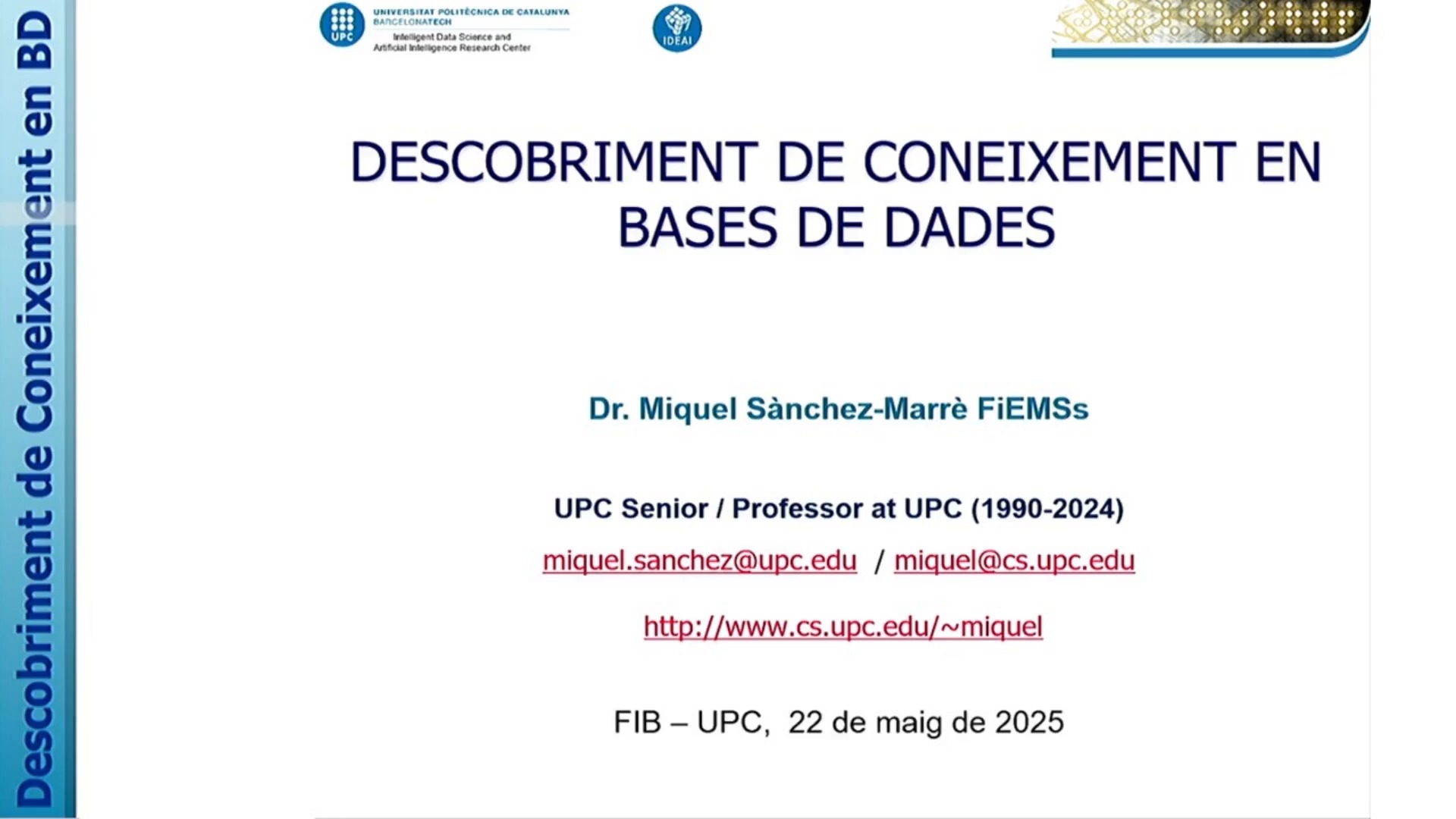 Descobriment de coneixement en bases de dades