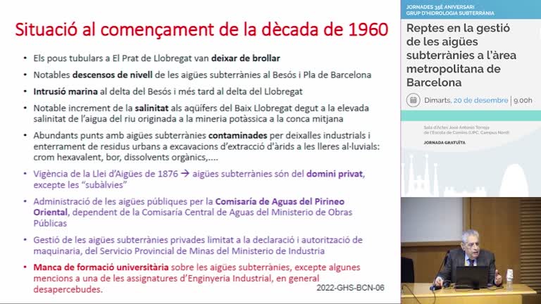 Creació de coneixement hidrogeològic general i de detall des del que és avui la UPC i va ser el CIHS, partint de l’estudi dels aqüífers a l’entorn de Barcelona.