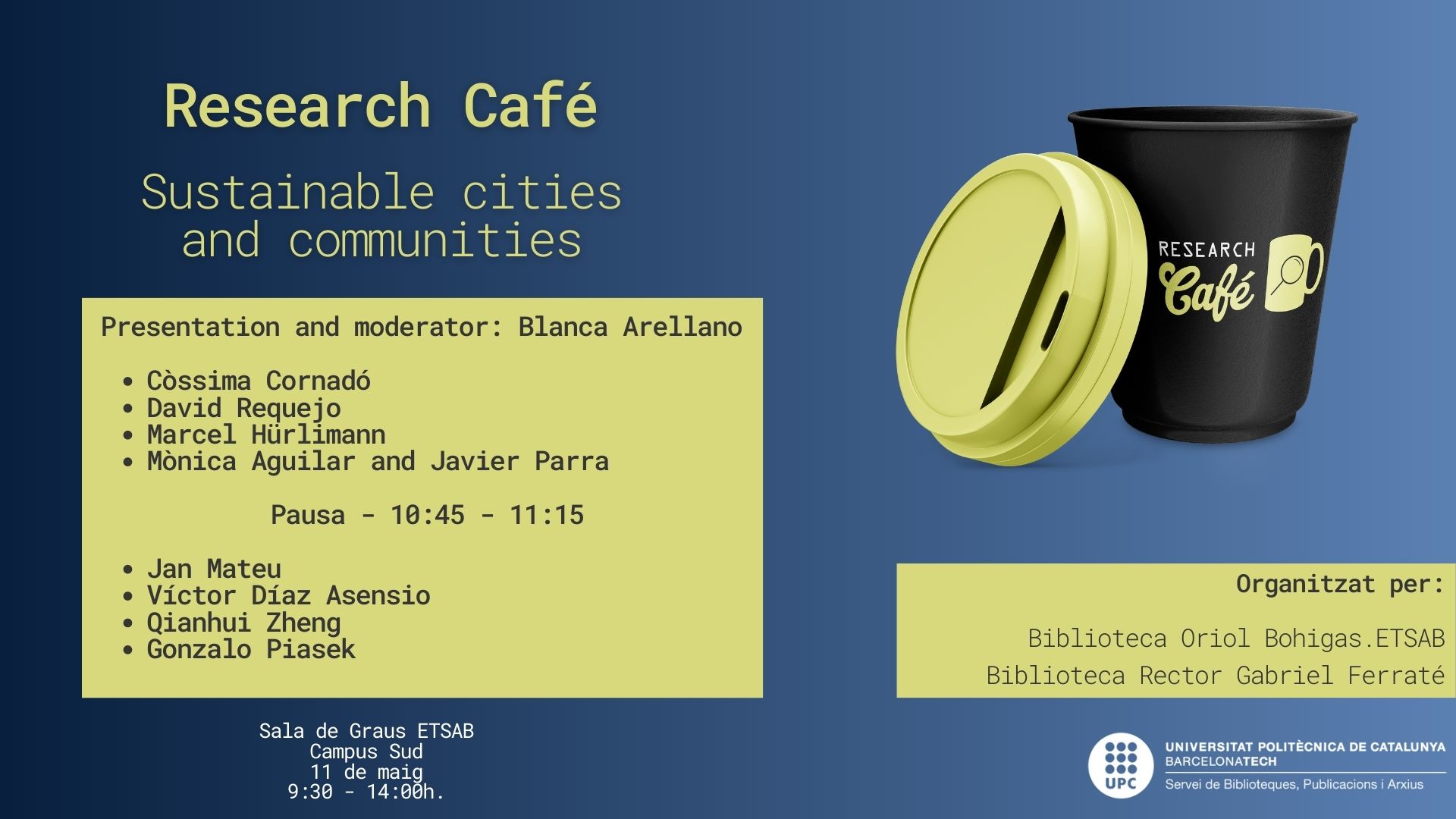 ETSAB | BRGF. Research Café. Comunitats i ciutats sostenibles