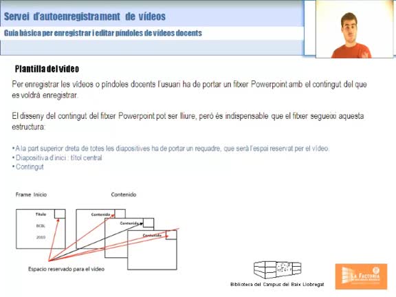 Vídeo-tutorial d'autoenregistrament de vídeos docents
