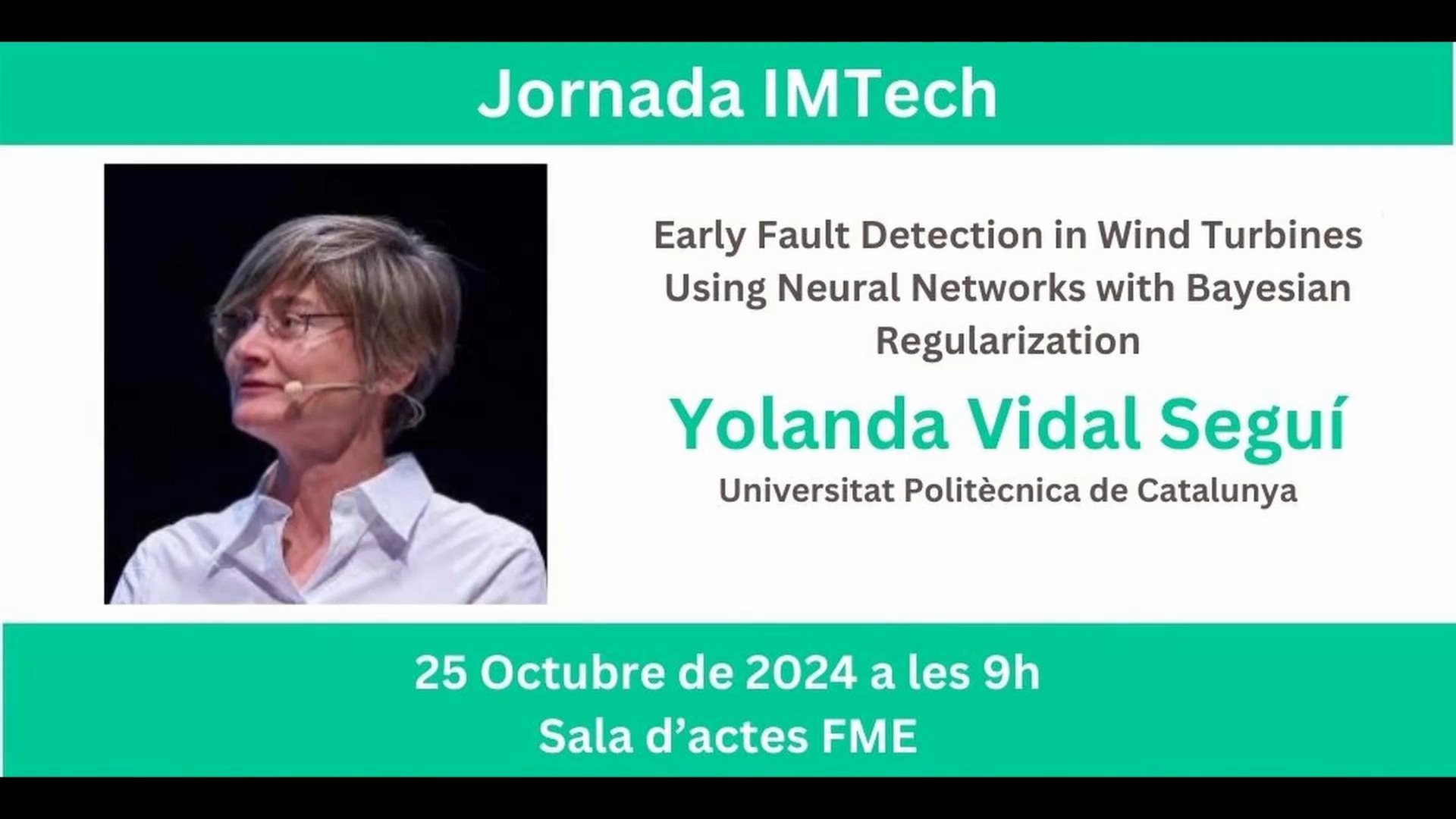 Early fault detection in wind turbines using neural networks with bayesian regularization (1a Jornada 25 d'octubre del 2024)