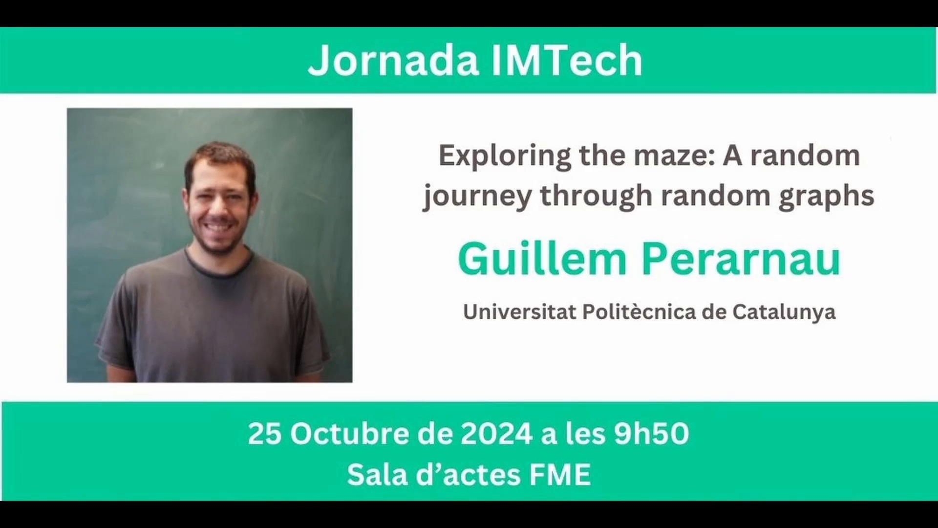 Exploring the maze: a random journey through random graphs (1a Jornada 25 d'octubre del 2024)