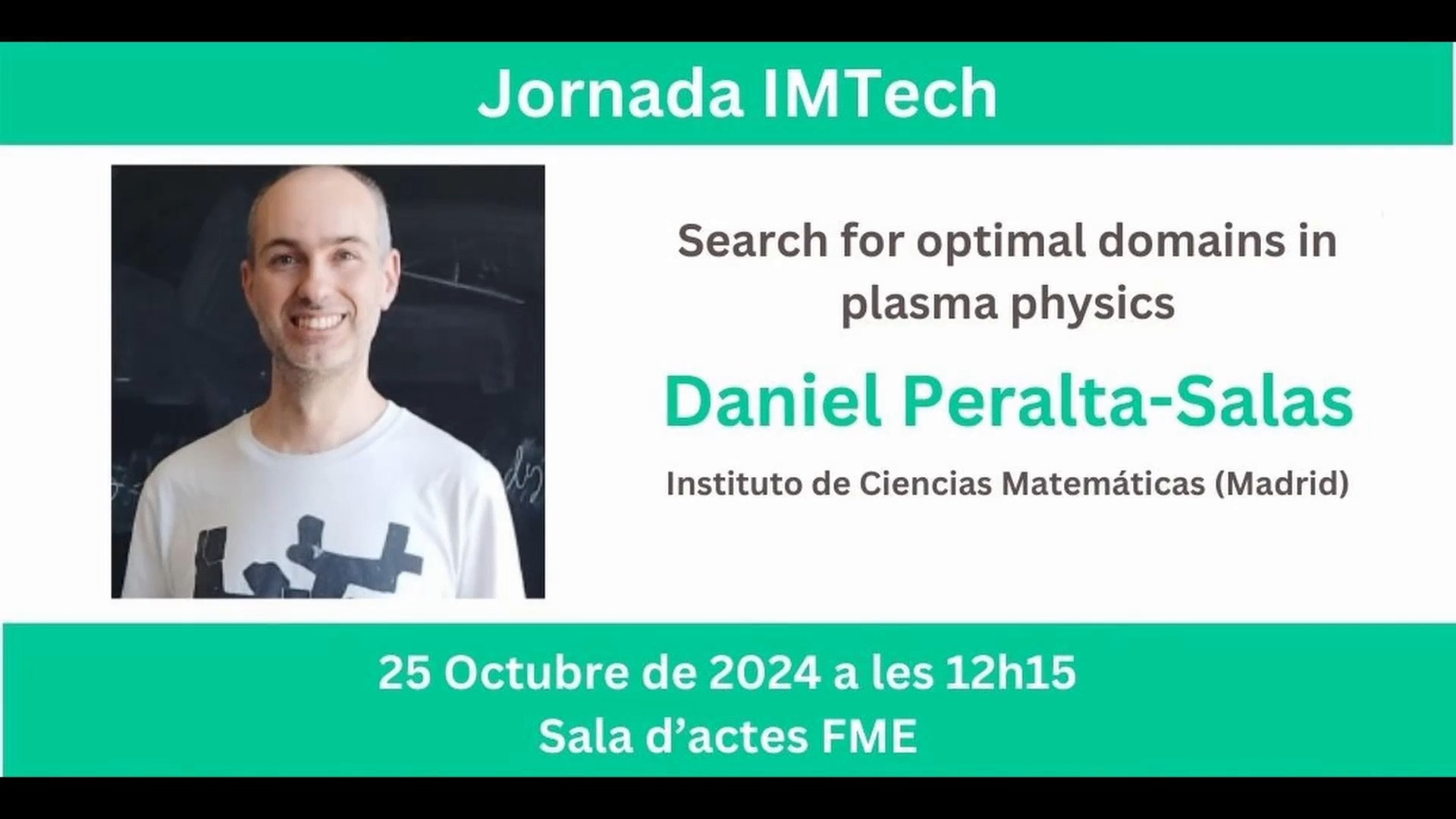 Search for optimal domains in plasma physics (1a Jornada 25 d'octubre del 2024)