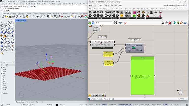 Malla con punto atractor